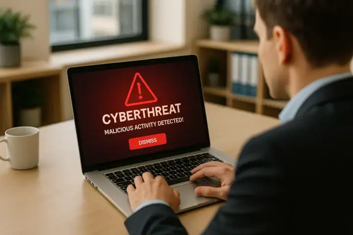 Cyberthreat on laptop